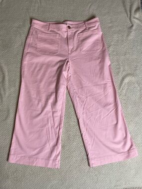 LOFT Pink Palmer Wide Leg Crop Pants chic